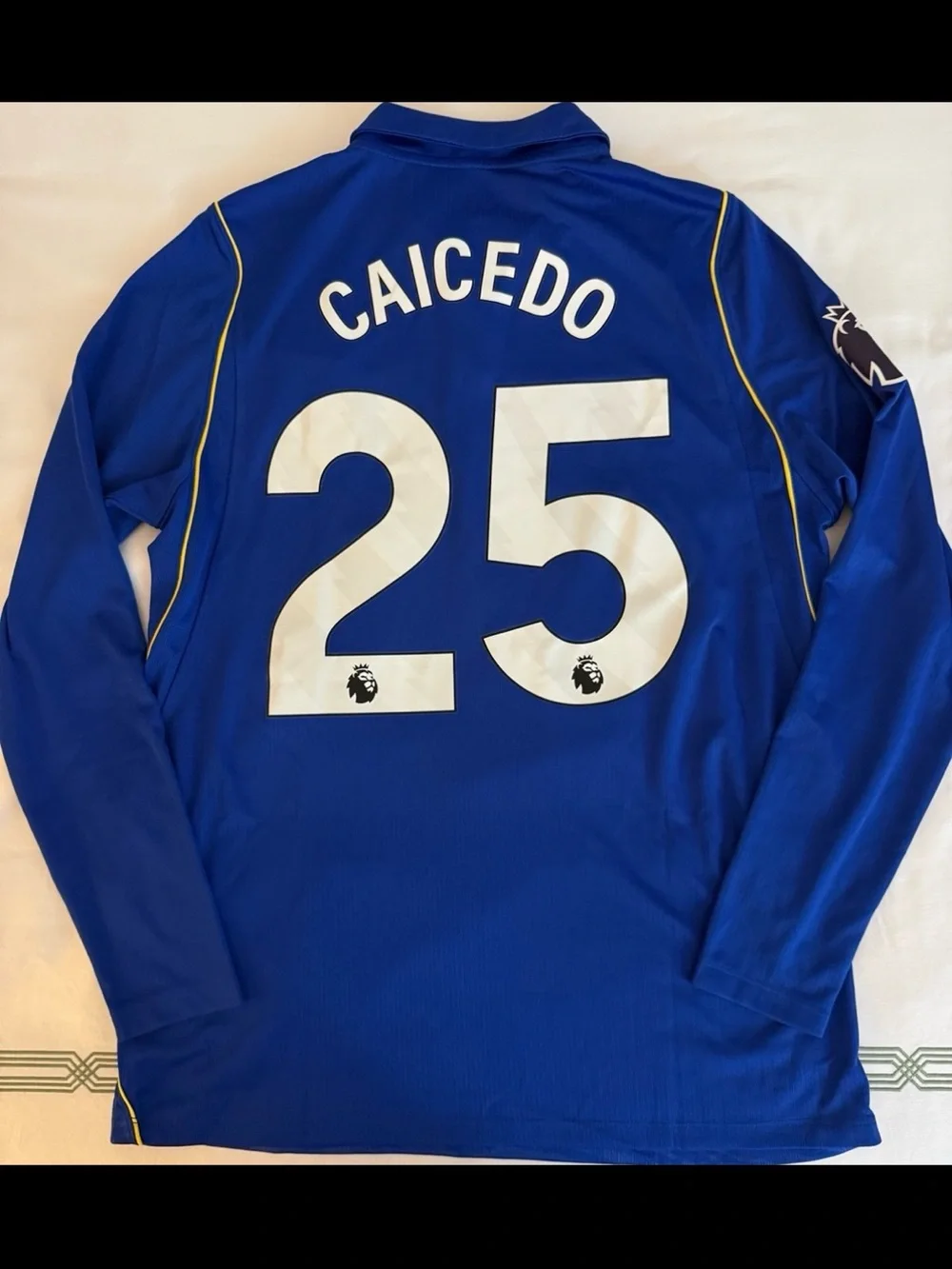 Chelsea FC Moises Caicedo #25 Nike Custom 26-27 Home Long Sleeve Jersey (Size L)